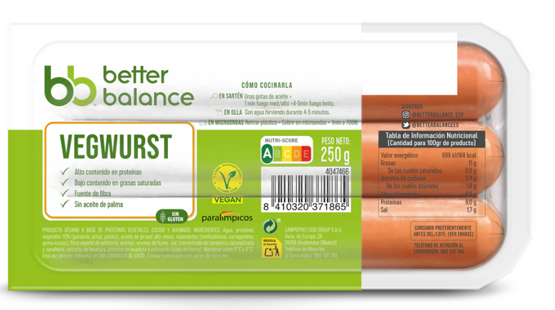 Salchichas Vegwurst | Better Balance - Better Balance Store